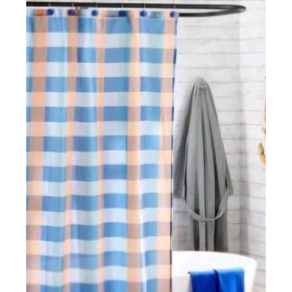 Summer Buffalo Plaid Bath Collection - Shower Curtain - Brand New